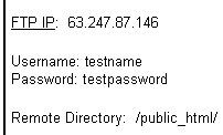 ftp login info